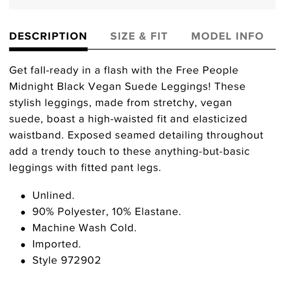 Free People Midnight Vegan Suede Leggings - Picture 15 of 15